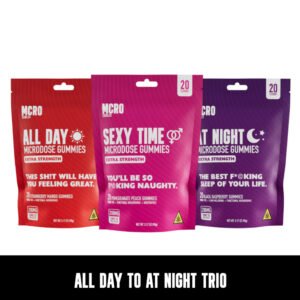 mcro gummies all day to all niight trio extra strenght thc